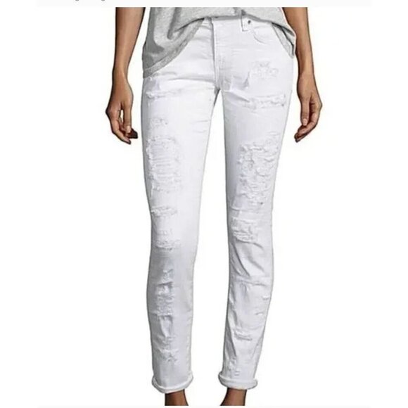 Rag & Bone The Dre Custom Dyed Destroyed Jeans in Indigo Royal Blue SZ 29 NWT - Picture 4 of 10